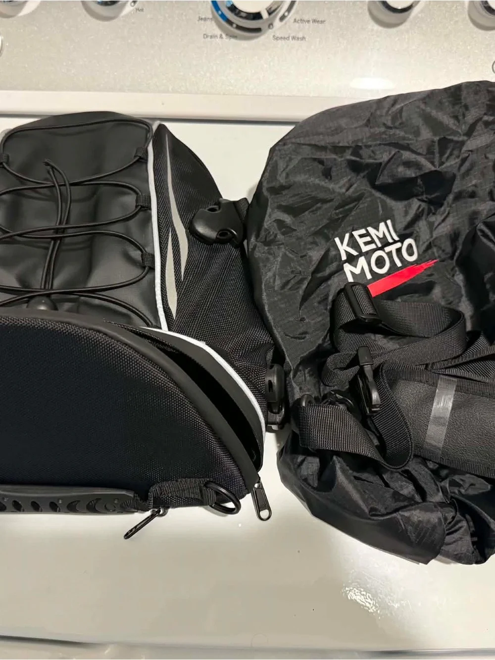 Black Men's Motorcycle Tail Backpack